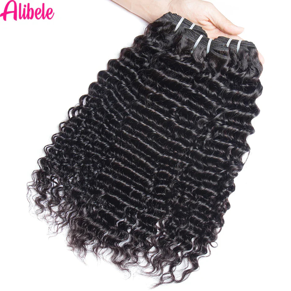 30 Inch Deep Wave Bundles With Closure 5x5