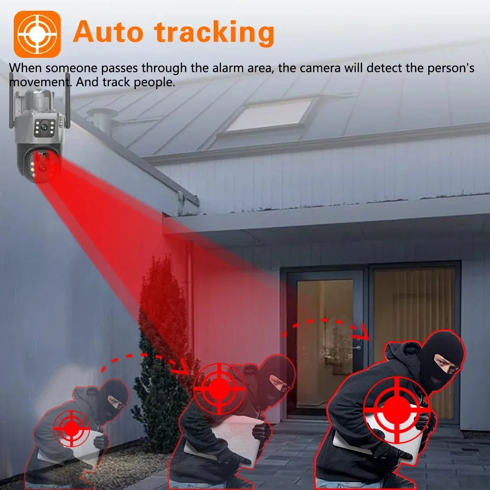 10CH 8MP Wifi Dual Lens PTZ Solar Camera