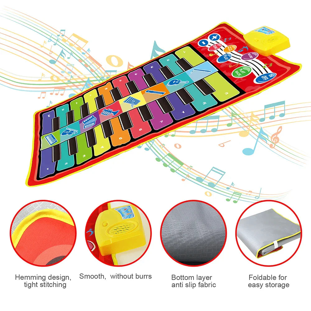 Kids Musical Piano Mat Duet Keyboard Play Mat
