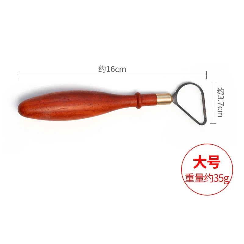 Tungsten Steel Ring-shaped Double-head Trimming Scraper Wooden Handle