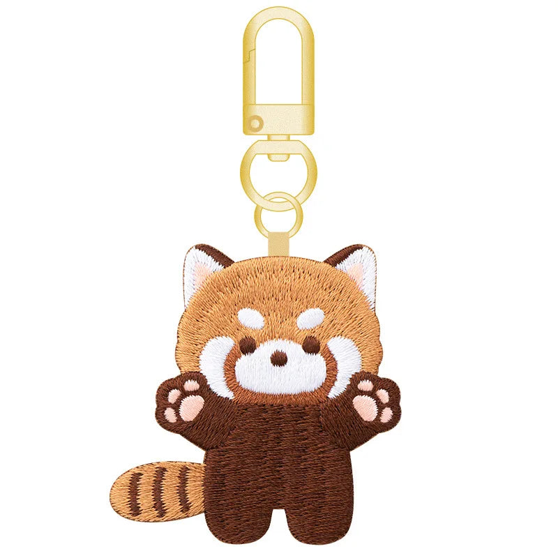 Cute cartoon red panda plush toy pendant little