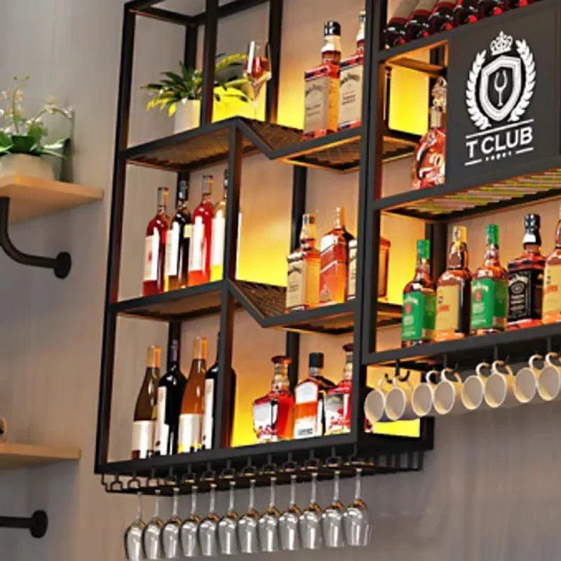 Metalic Wall Mounted Wine Cabinet Restaurant Patio Metalic