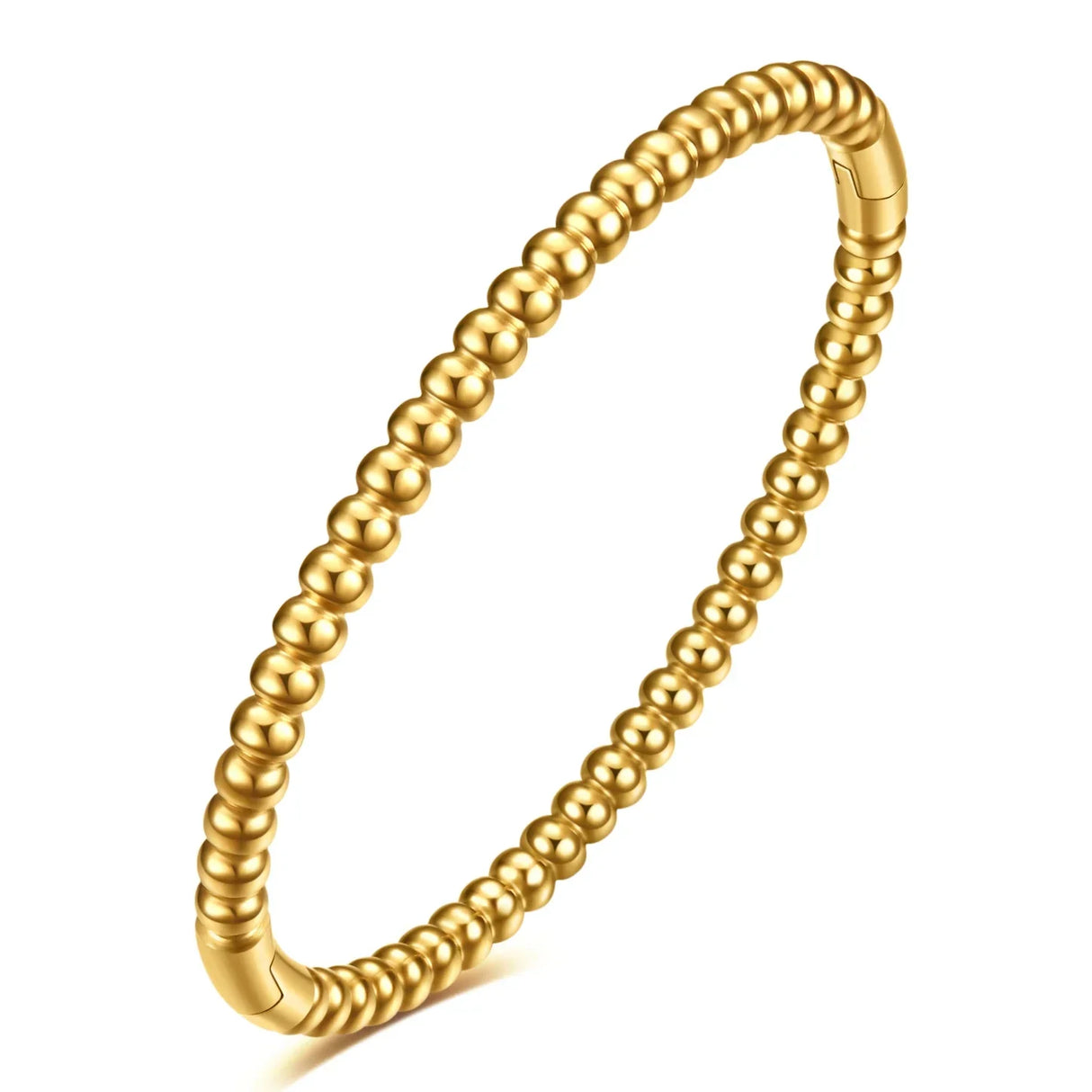 VQYSKO Stainless Steel Bangle Bracelet In Smooth Round