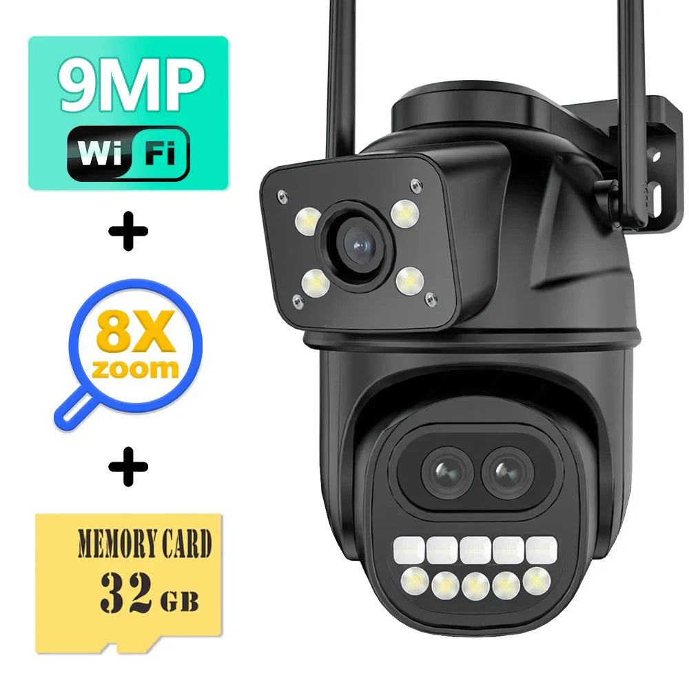 9MP 4K HD WiFi IP Camera Outdoor 8X