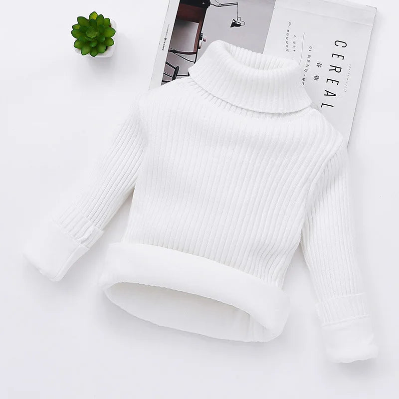 Children Padded Sweater Autumn Winter Kids Turtleneck Knitwear