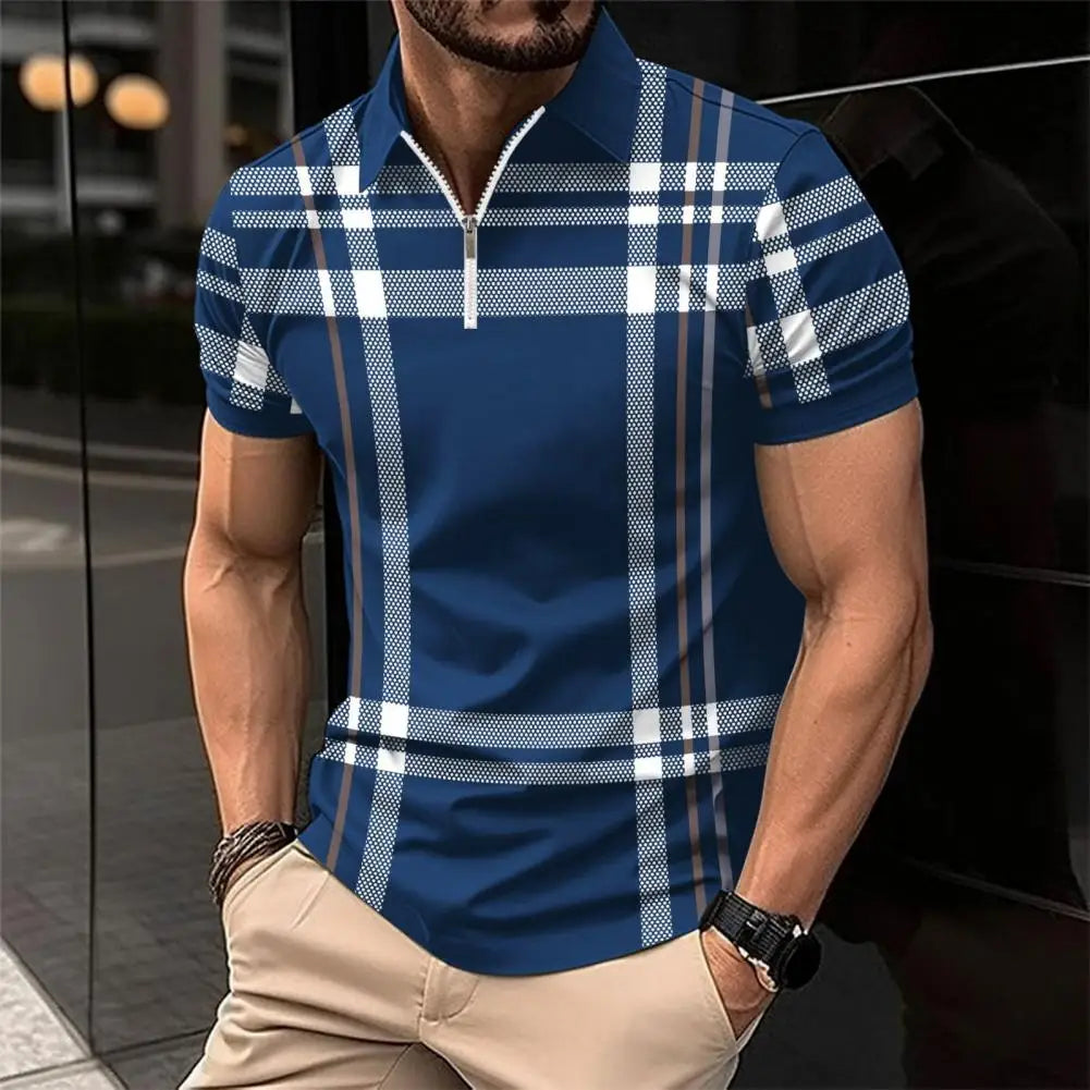 Men Business Shirt Stylish Men's Plaid Striped Shirt