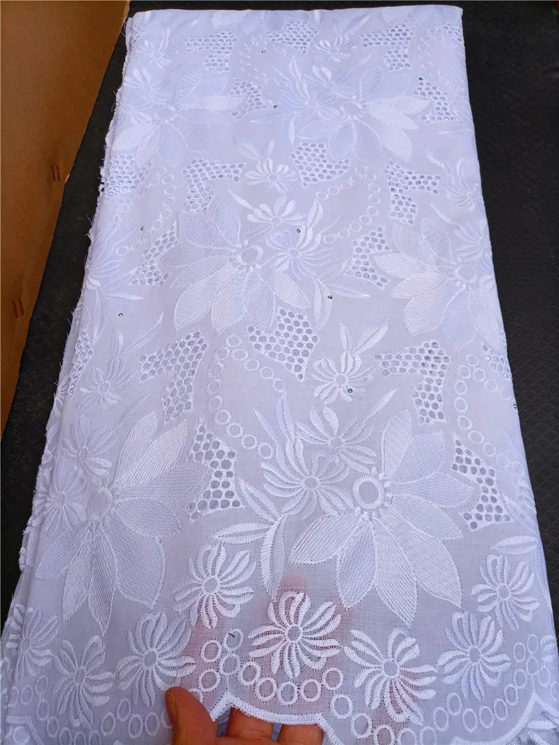 white lace fabric 5 yards nigerian lace fabric