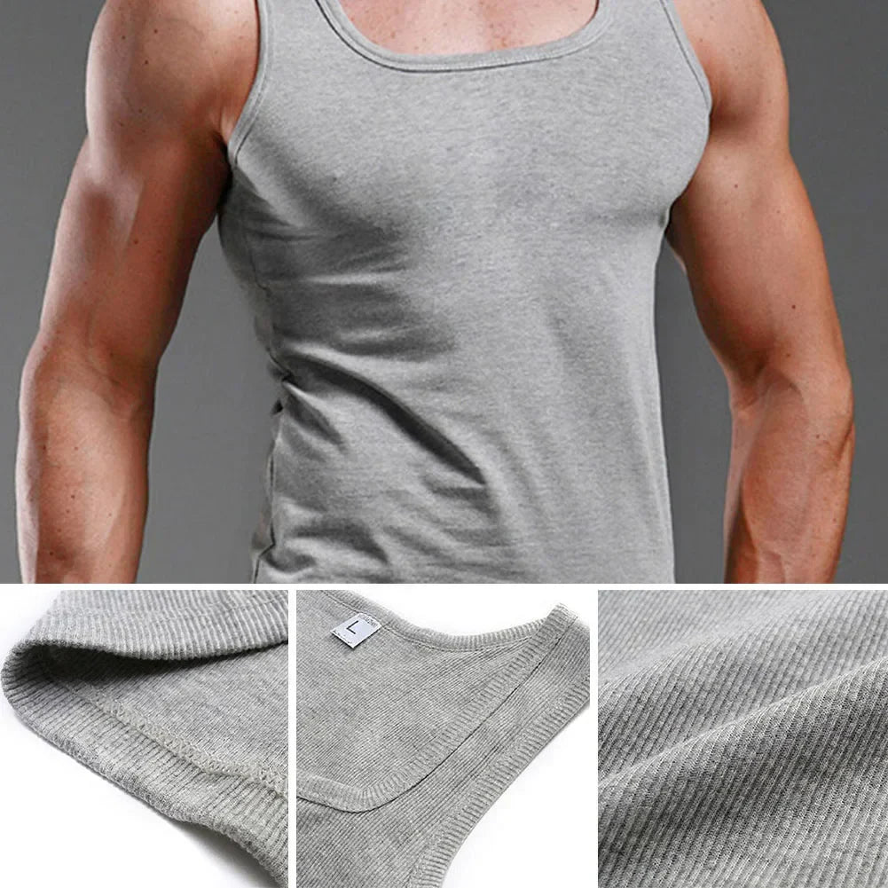 Men Muscle Vests Cotton Underwear Sleeveless Slim Tank