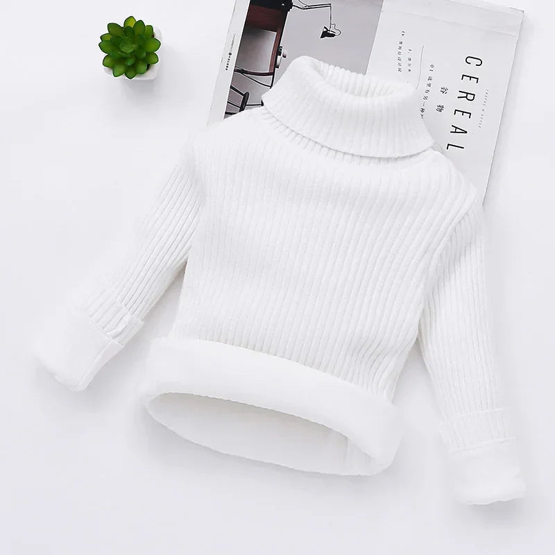 Children Padded Sweater Autumn Winter Kids Turtleneck Knitwear