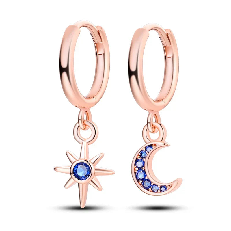 Rose Gold Hoop Earrings For Women 925 Silver