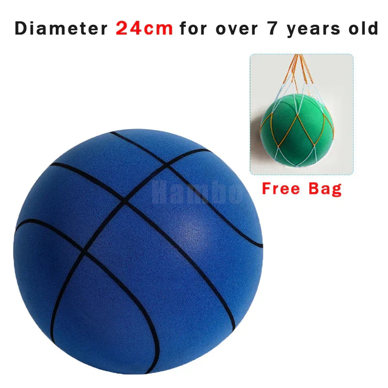 Mute Bouncing Ball 24cm Indoor Silent Basketball Size