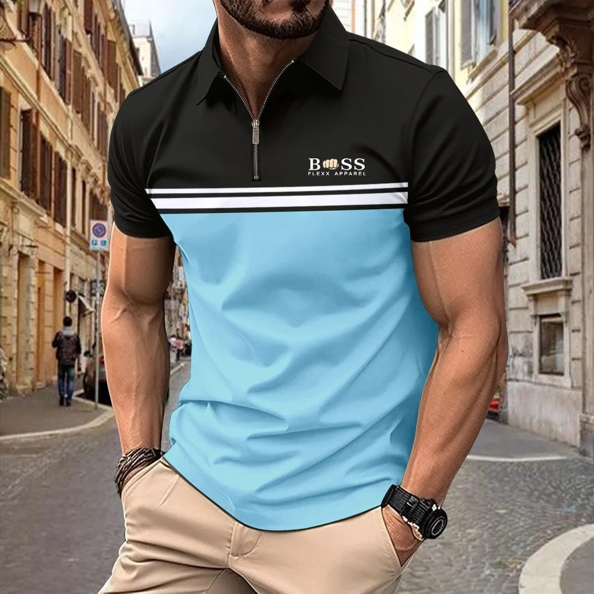 Spring Summer Autumn New Men's Short-sleeved Polo Shirt