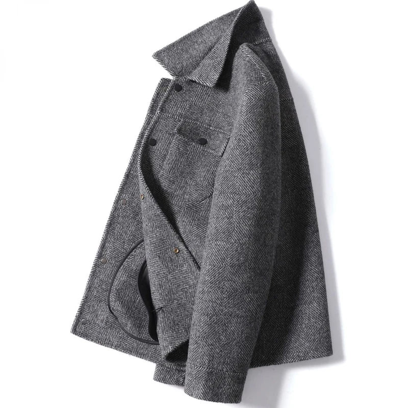 Double Sided Cashmere Jacket Man Sheep Suit Mens