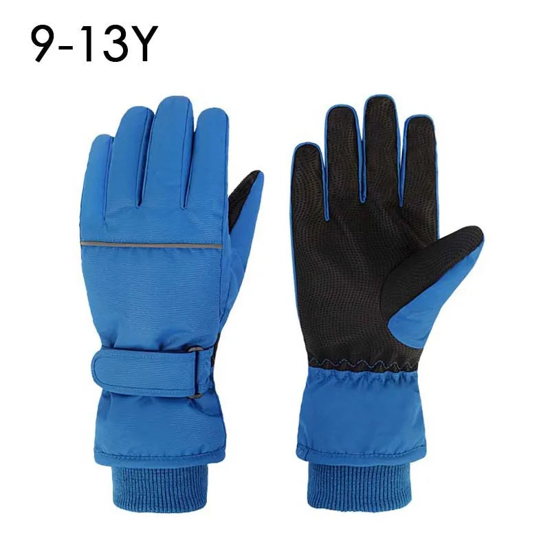 Waterproof Adult Kids Ski Gloves Thick Children Mittens