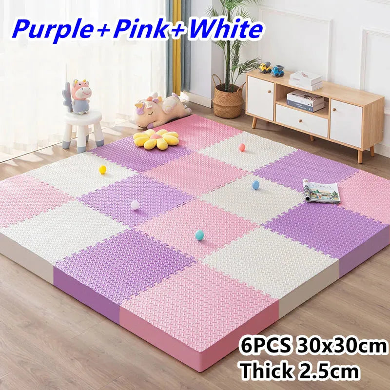 6PCS Foam Puzzle Mat Thick 2.5cm Puzzle Mat