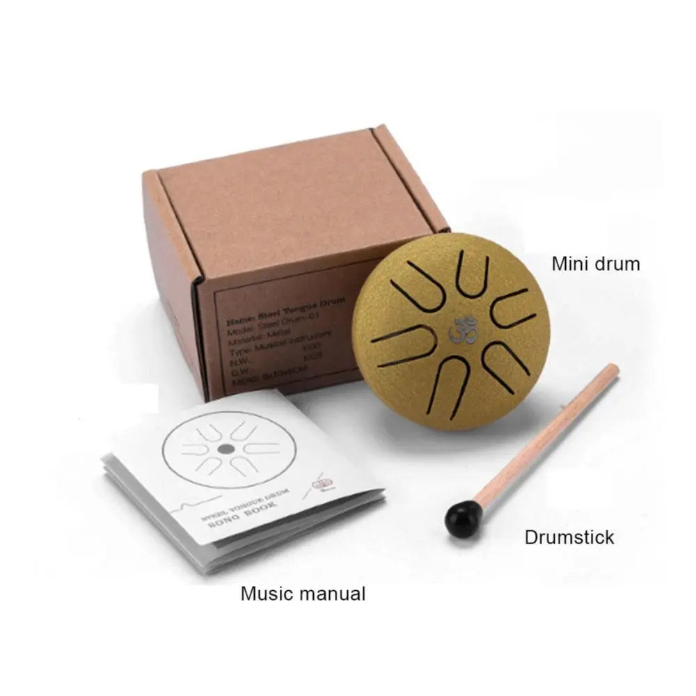 HLURU 3 Inches Steel Tongue Drum 6 Notes