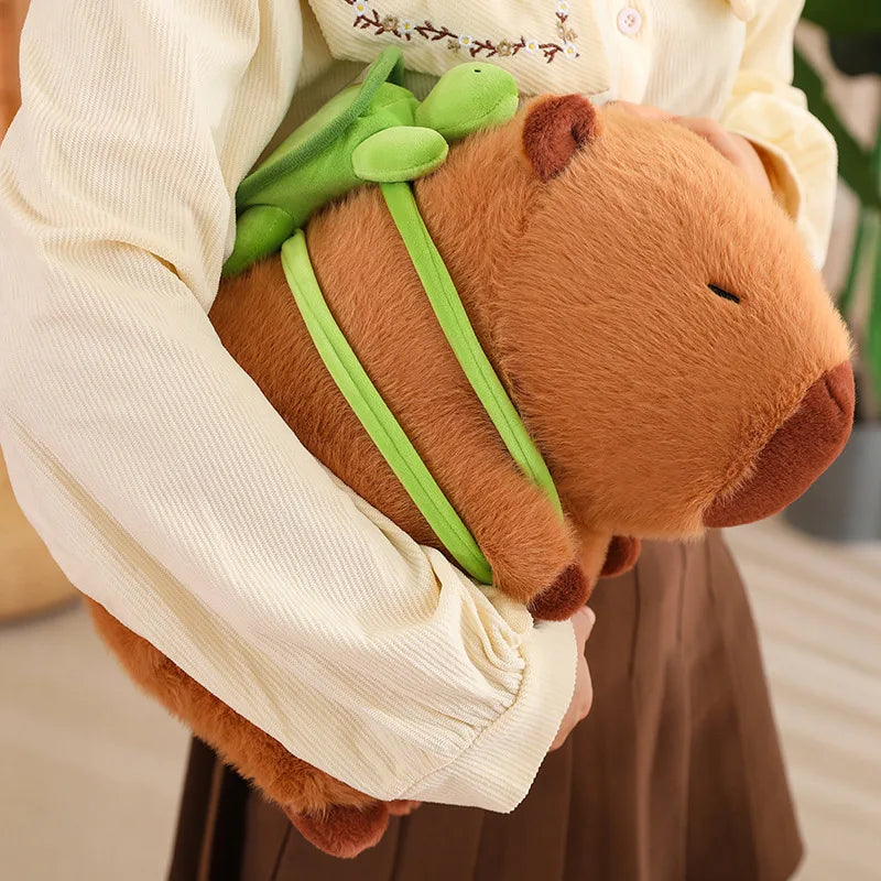 Cute Fully Filled Capybara Plush Animal With Turtle
