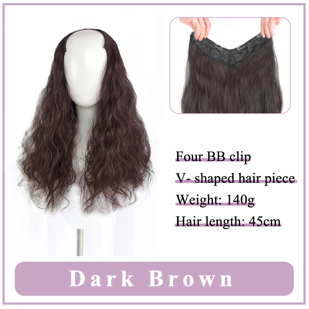 WEILAI Women's V-Shaped Long Hair Extension Synthetic Wig