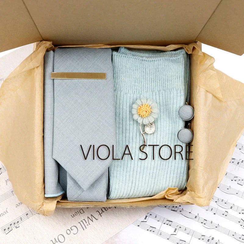 Viola Design 5PCS Gift Box Solid Cotton Sock