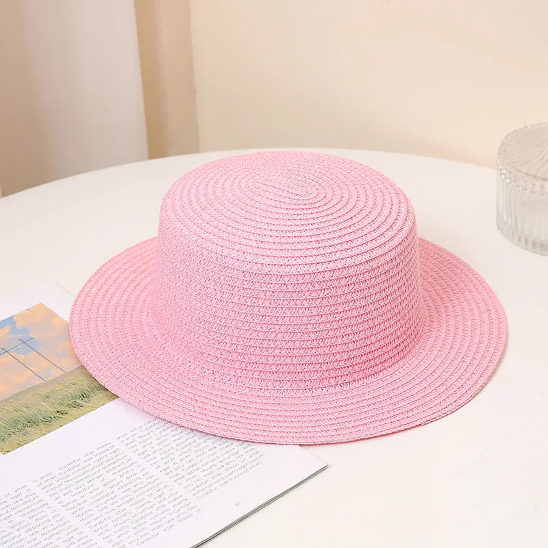 Summer Fashion Versatile Men's Women's Straw Hat Flat