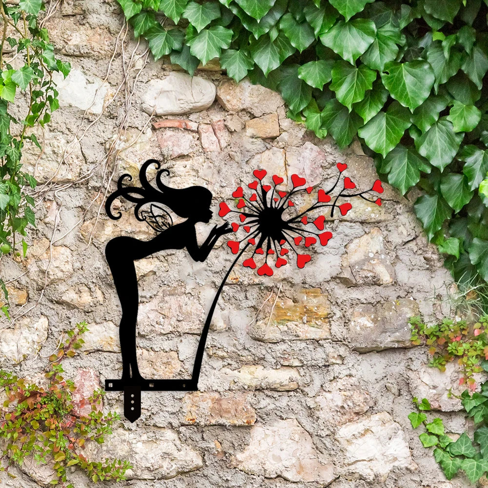 Creative Flower Sculpture Silhouette Garden Decor Outdoor Metal