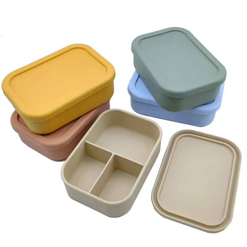 Silicone Bento Lunch Box For Kids 3-compartment Lunch