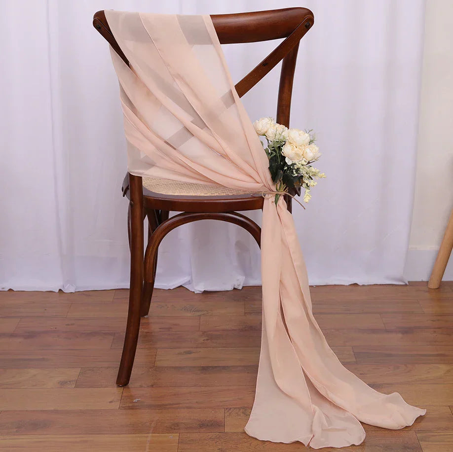 40PCS Chiffon Chair Sashes Wedding Chair Decoration 16x275cm