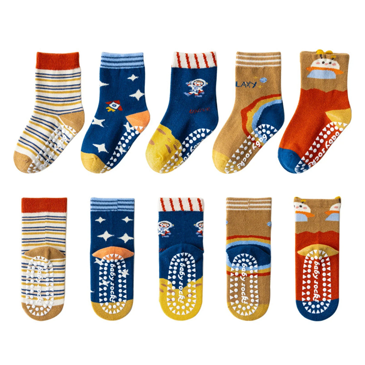 5 Pairs Children's Socks Cotton Non-slip Socks Floor