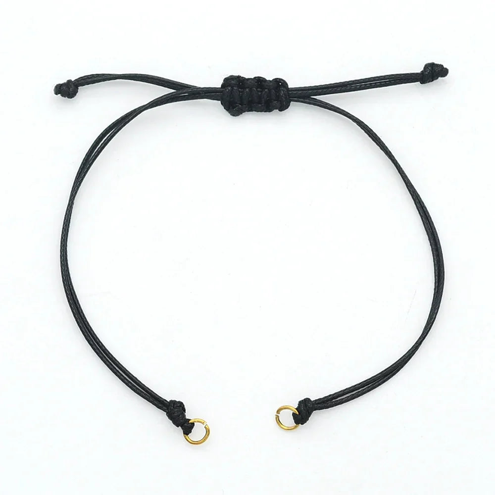 5pcs Black Braided Waxed Cord Thread Rope with