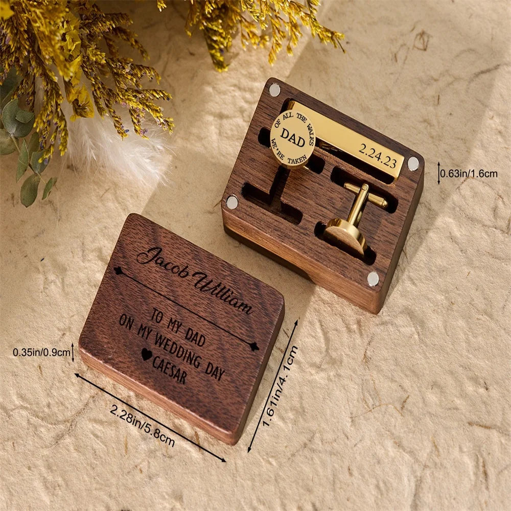 Personalized Stainless Steel Groomsmen Cufflinks With Box Custom