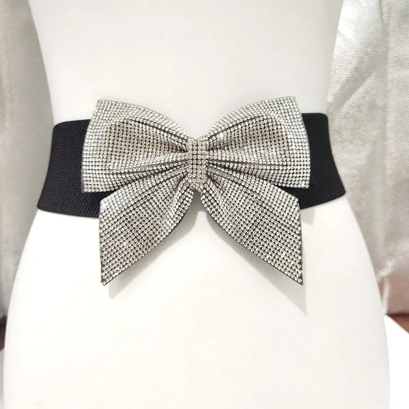 Diamond Glitter Bow Tie Waistbelt for Girls with