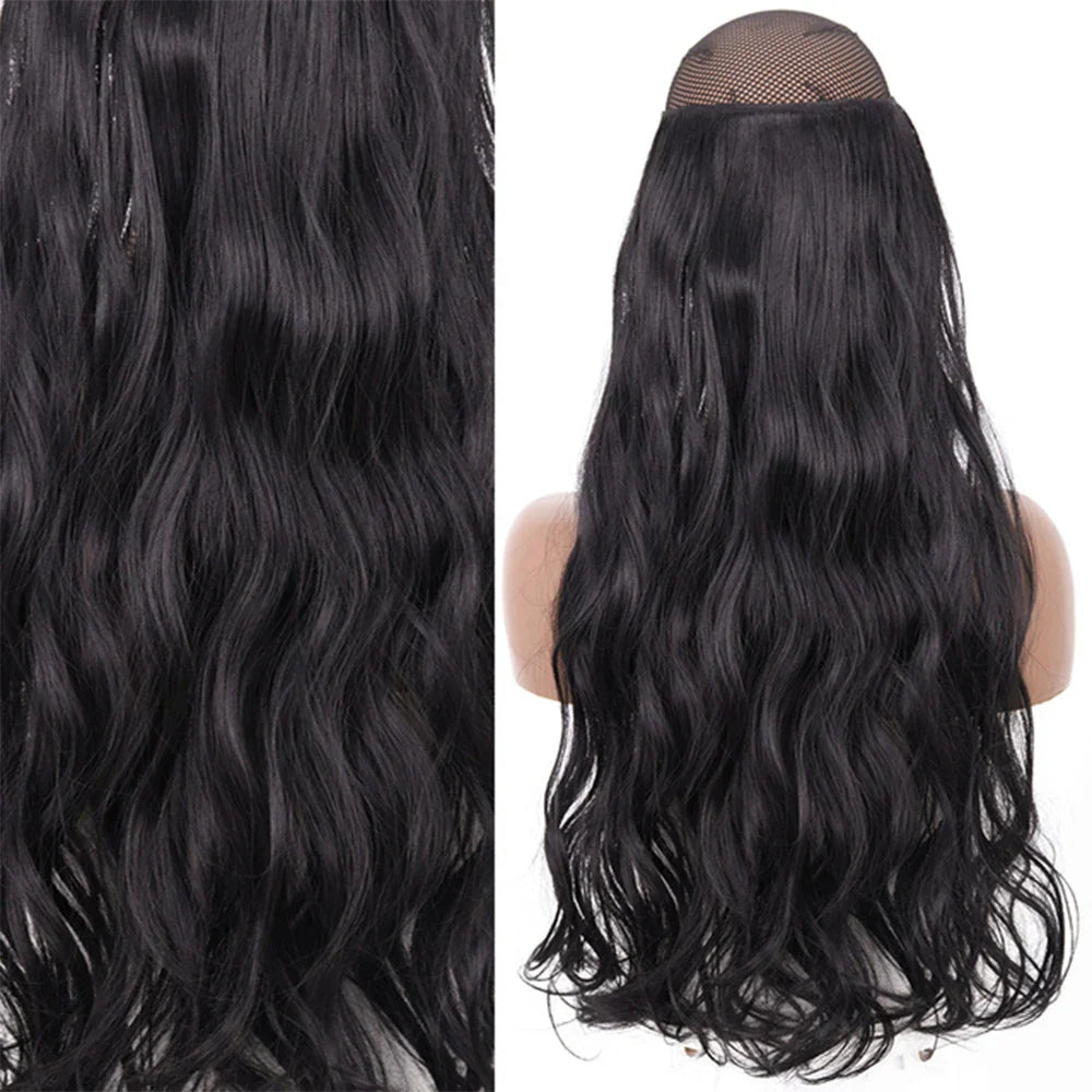 MERISIHAIR Synthetic No Clip Invisible Wire Hair Extensions