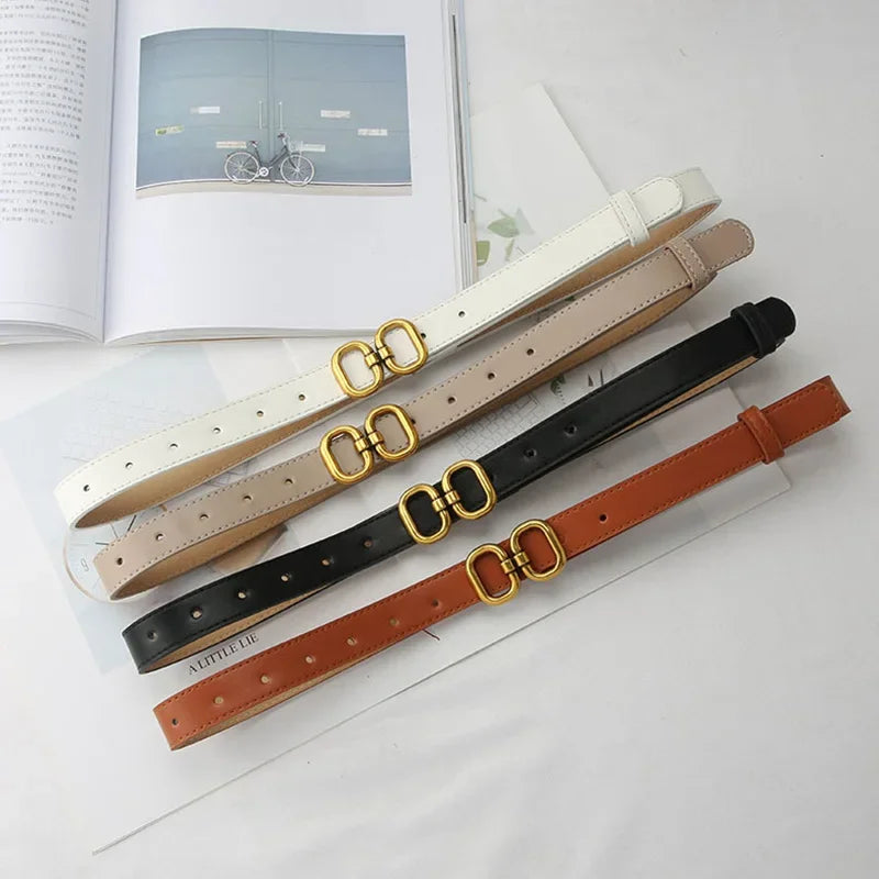 New Women's Fashionable Famous Brand Design Buckle Thin