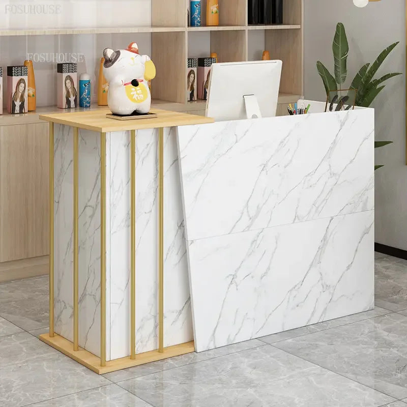 Modern wood Reception Desks Simple Supermarket Cashier Hotel