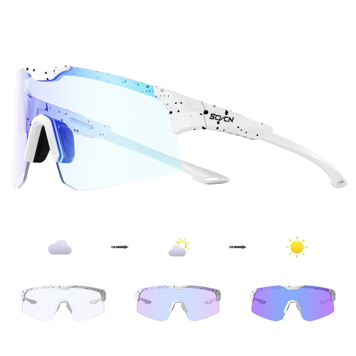 SCVCN New bicycle Photochromic Cycling Sunglasses Sports Running
