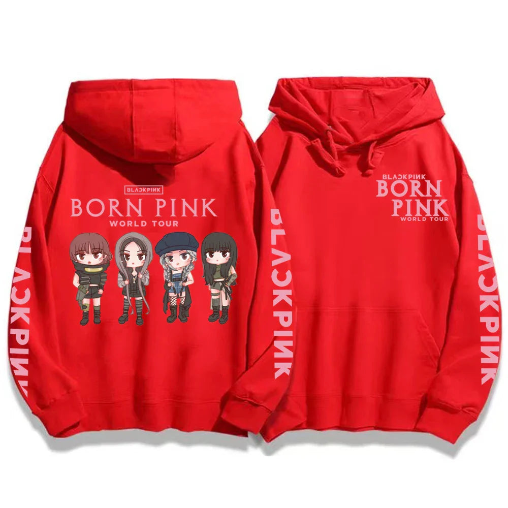Kpop Born Pink Sweatshirts y2k Cute Graphic Printed