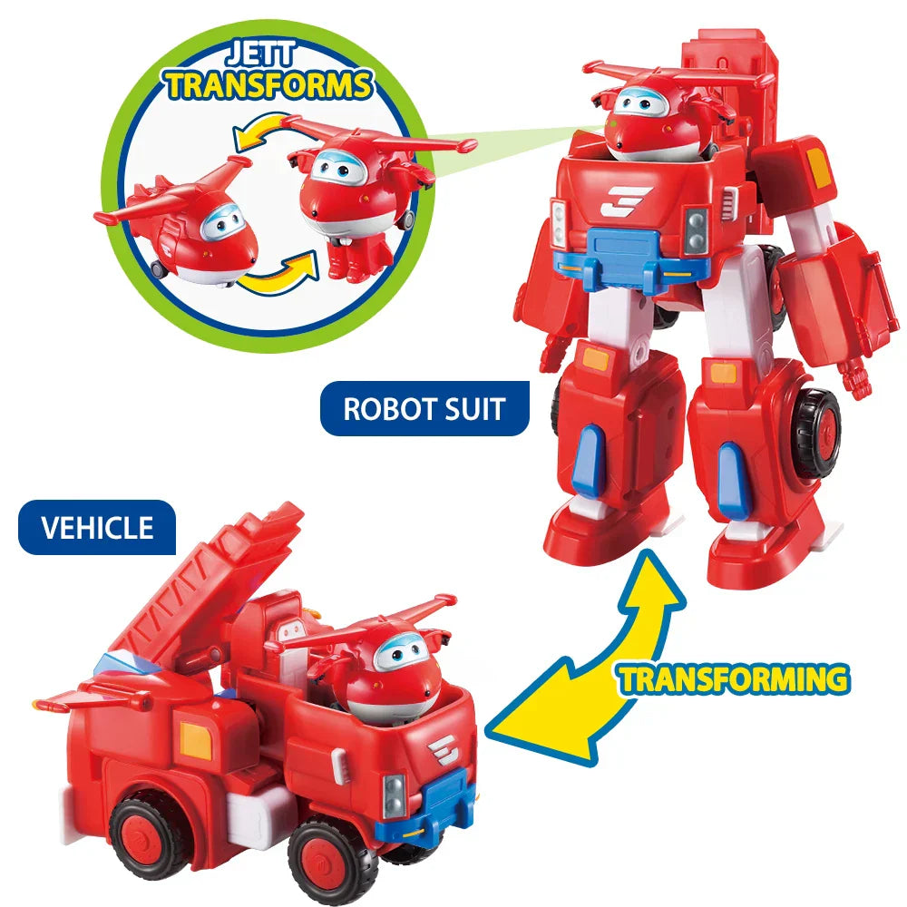 Super Wings 7" Robots Set Transform Vehicle With