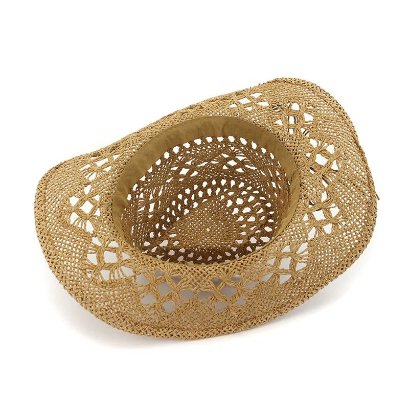 Spring and Summer New Hollow Cowboy Hat Hand-woven