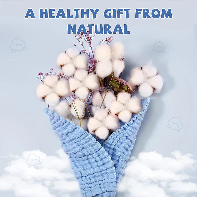 5PCS Baby Bath Towel 100% Cotton 6 Layers