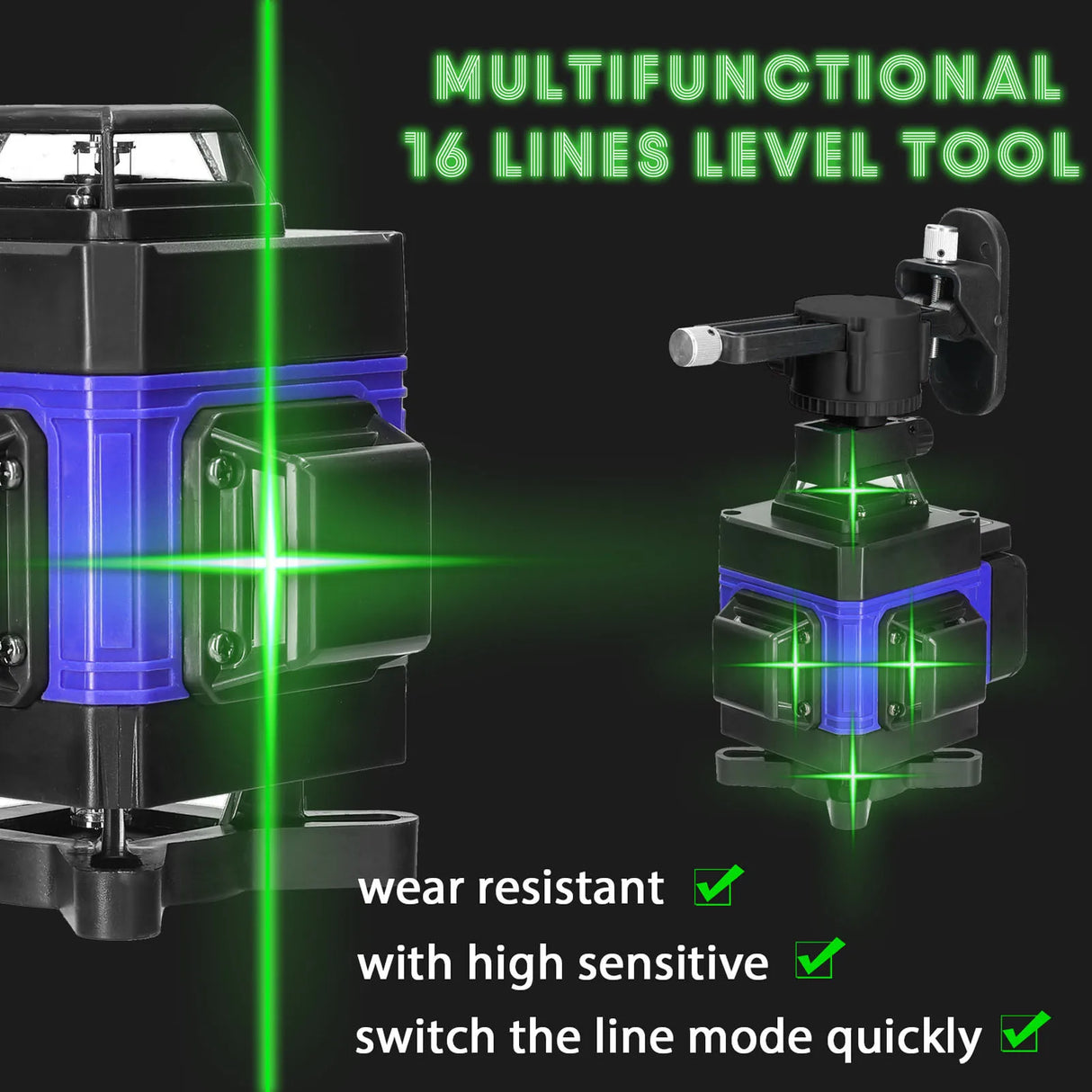 Multifunctional Laser Level 16/12 Lines Green Light Laser