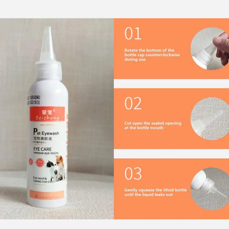 Dog Tear Eye Drops 120ml Pet Eye Drops