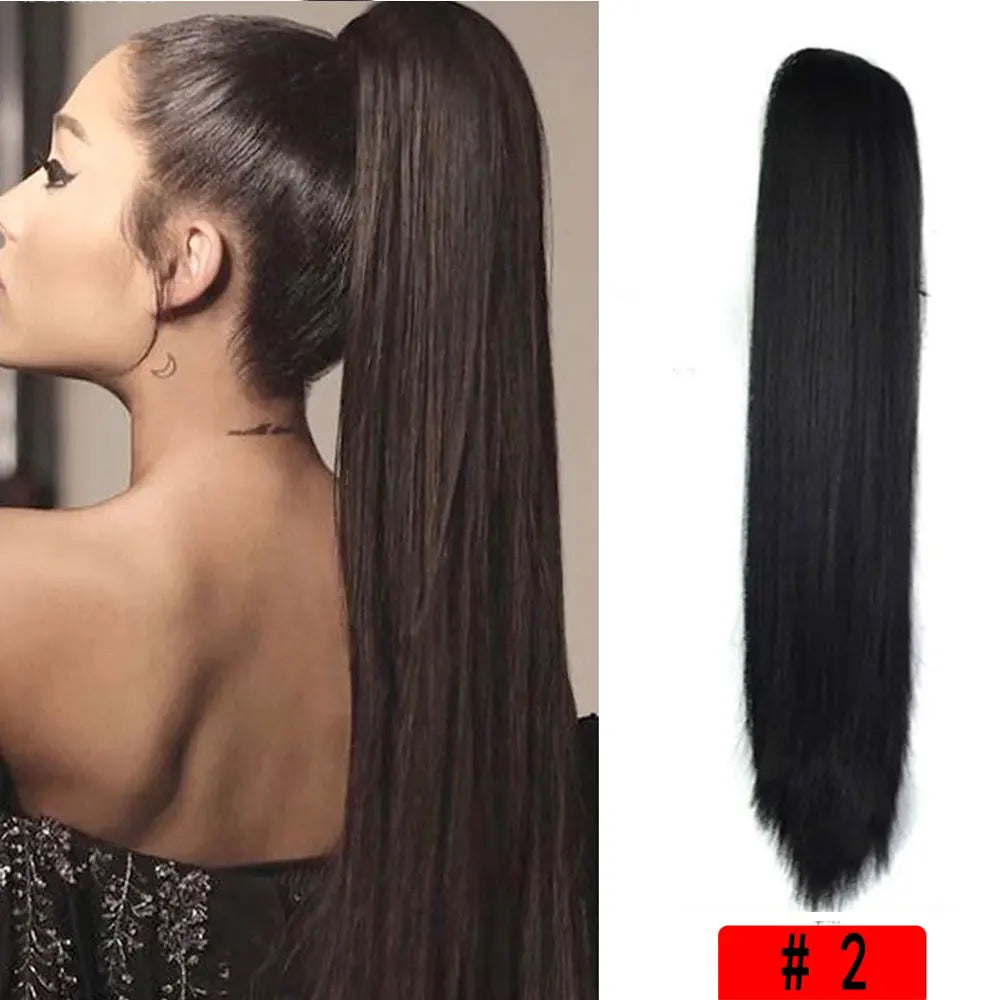 22inch Claw Clip On Ponytail Hair Extension Synthetic