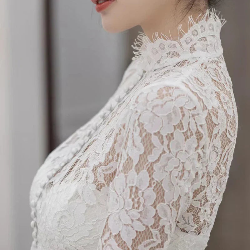 Womens Wedding Dress Capes High Neck Lace Jacket