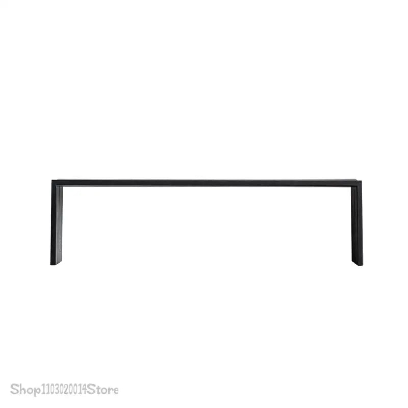 Quiet Style White Wax Wood Bench Black Dining