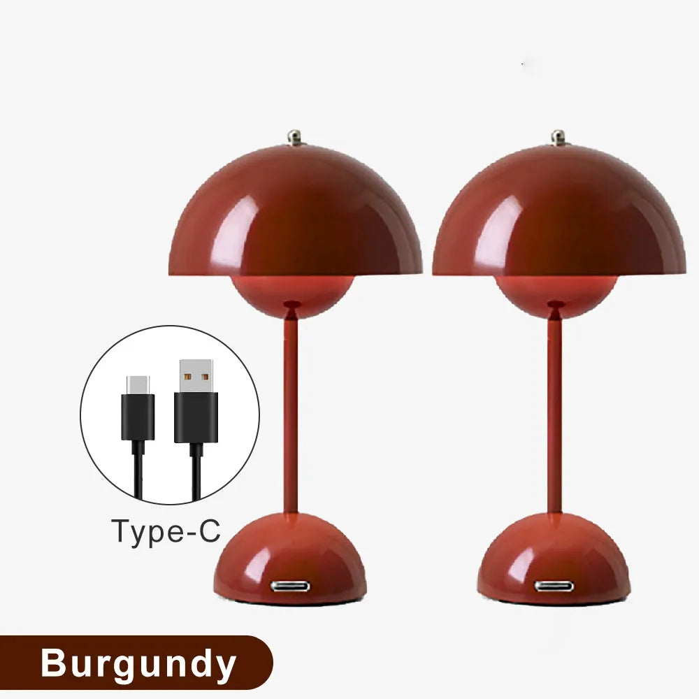 Mushroom Flower Bud Rechargeable LED Table Lamps Desk
