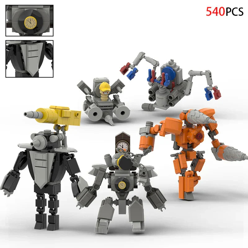 Moc Skibidi Toilet Builing Blocks Toy Titan Clock