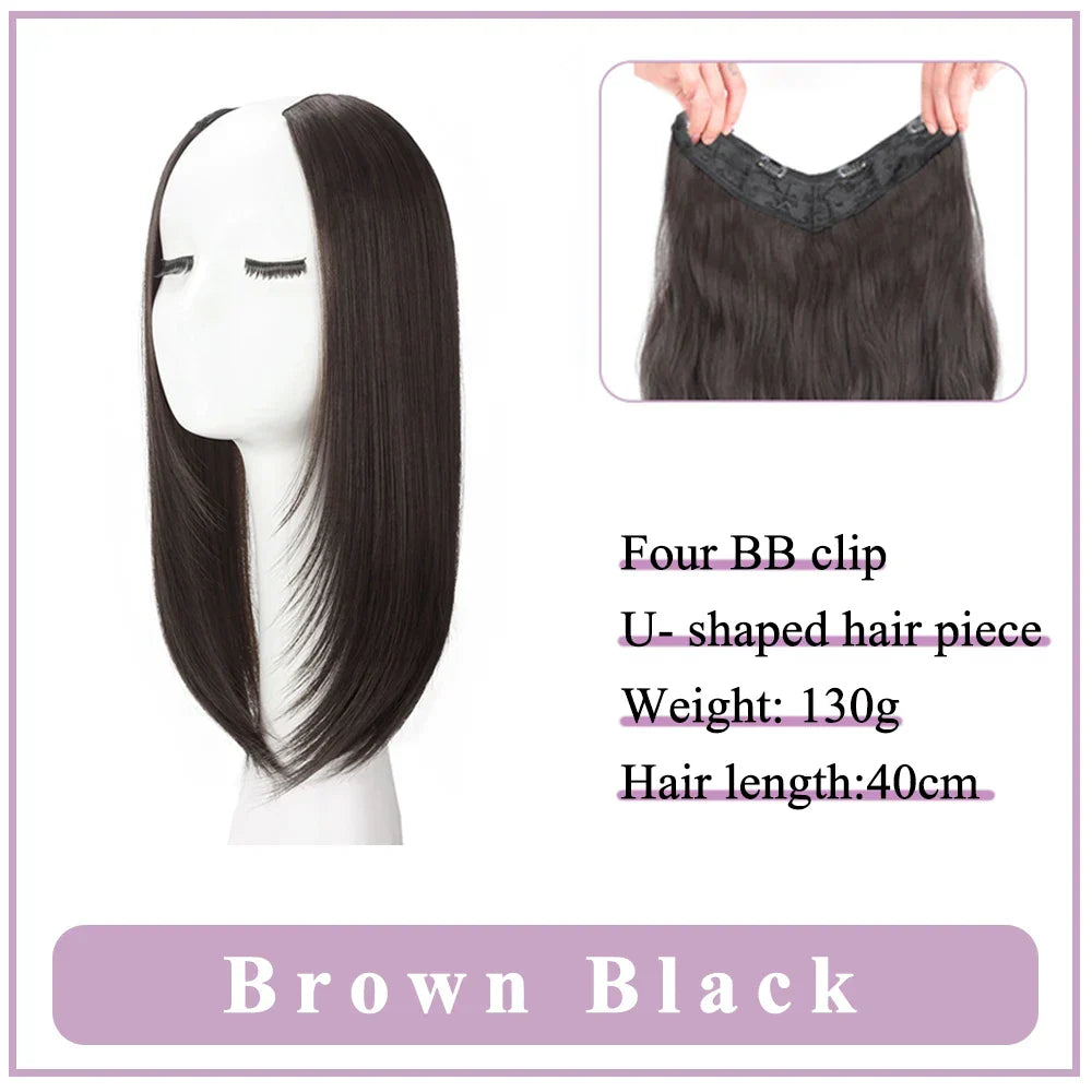 WEILAI Women's V-Shaped Long Hair Extension Synthetic Wig