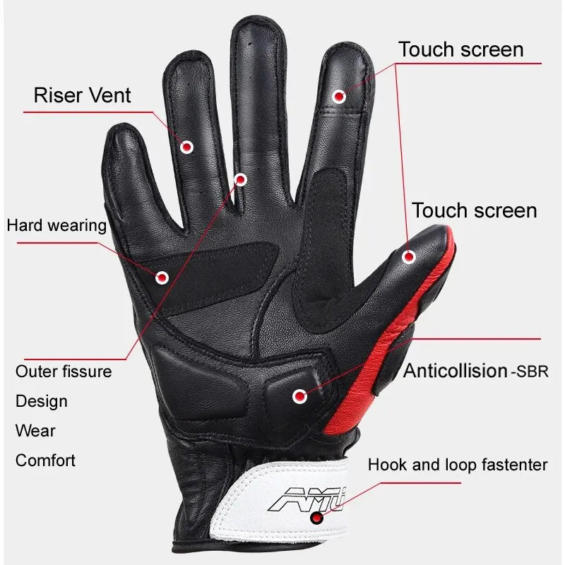 AMU Carbon Fiber Protective Motorcycle Gloves
