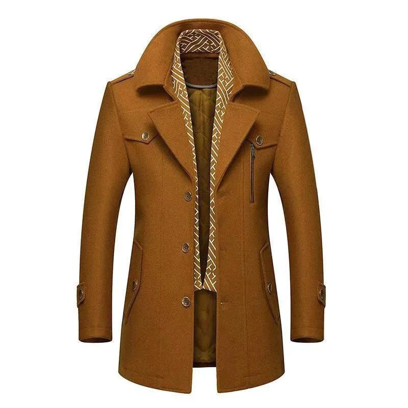 Winter Men Wool Coats New Fashion Middle Long
