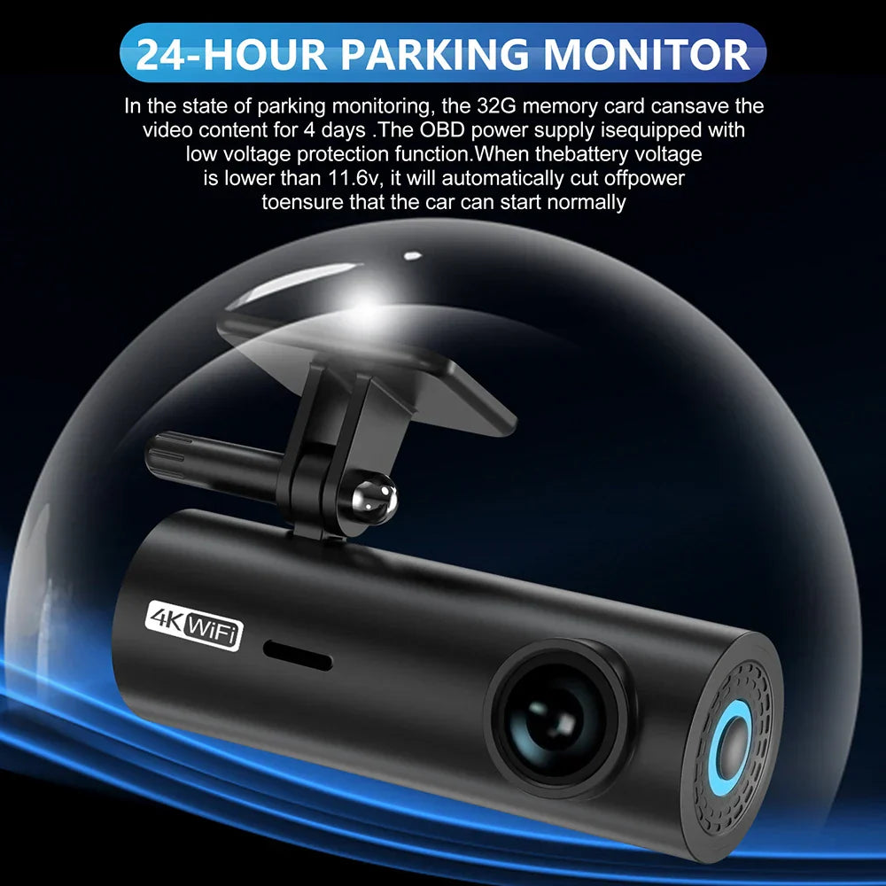 NMHJIE 4K Dash Cam WiFi UHD 3840*2160P Car